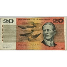 AUSTRALIA 1967 . TWENTY 20 DOLLARS BANKNOTE . COOMBS/RANDALL . FIRST PREFIX XBQ